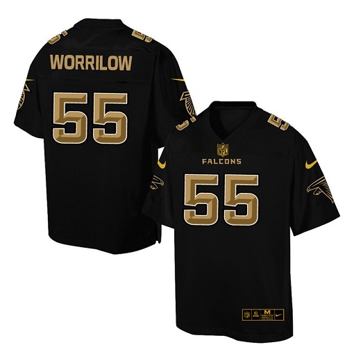 Men's Elite Paul Worrilow Nike Jersey Black - #55 Pro Line Gold Collection NFL Atlanta Falcons